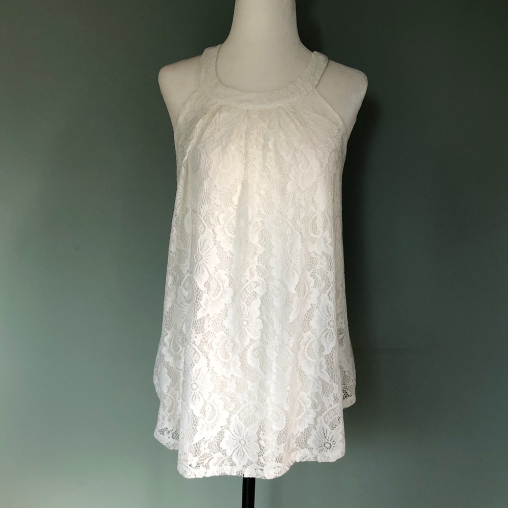NWT CABLE & GAUGE WHITE LACE TOP